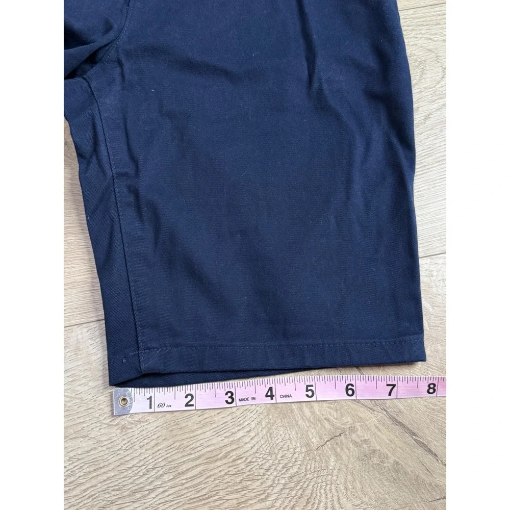 NWT Kid Girls Gymboree nanotex uniform navy blue bow belted chino shorts size 12